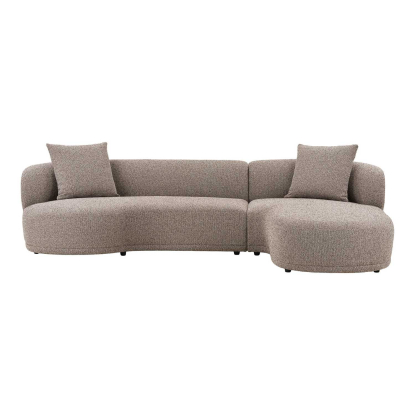 Kingston højrevendt loungesofa med to puder, brun