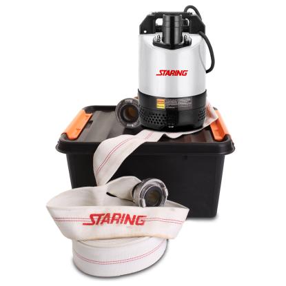 STARING STP2-450 entreprenørpumpe, sæt boks inkl. slange og koblinger, 2" afgang