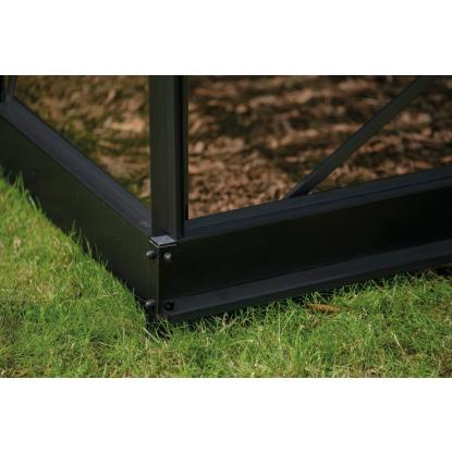 Halls Icon 6 drivhus 6,1 m², sort, 3 mm glas