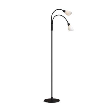 Herstal Cut Duo gulvlampe, G9, sort/opal