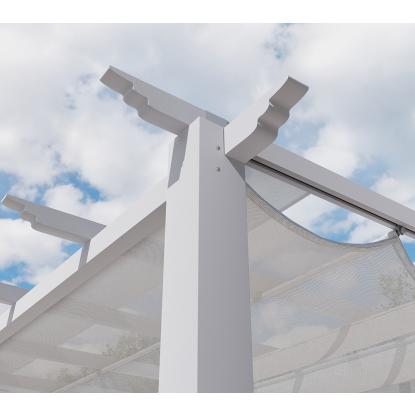 Paragon Outdoor Florida 1111 pergola, aluminium, hvid, hvidt tekstil, 235 x 350 x 350 cm