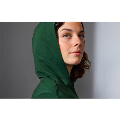 ID PRO Wear CARE 0389 hættetrøje med lynlås, dame, flaskegrøn