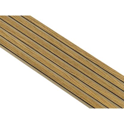 I-Wood Medio+ Original akustikpanel, brun olieret, brun filt og sort kerne, egefiner, 17 x 300 mm