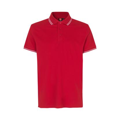 ID 0522 Kontrast poloshirt med stretch, rød