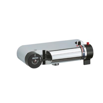 Damixa TMC brusearmatur med sorte greb uden rosetter, 1/2" afgang, krom