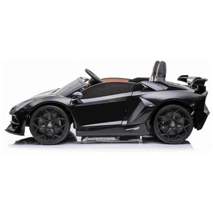 Lamborghini Aventador SVJ elbil med driftfunktion til børn, 2 x 24V, sort