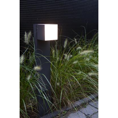 LUTEC CUBA udendørs LED bedlampe med jordstik, 1 lyskilde, H75 cm, IP54, mørk grå