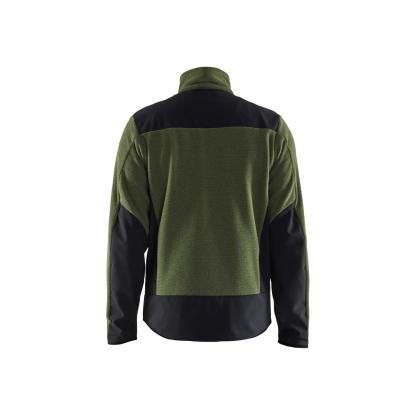 Blåkläder 5942 strikket jakke med softshell, efterårsgrøn/sort