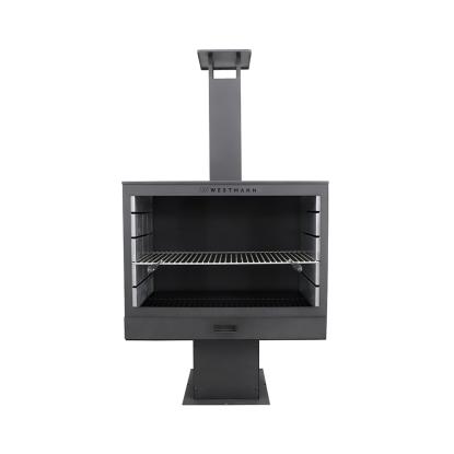 Westmann havepejs med grillrist, sort, 160 x 90 x 41 cm