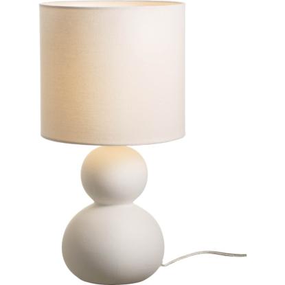 Aneta Kalamata bordlampe, keramik, H42 cm,  hvid