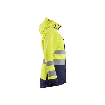Blåkläder 4472 dame high vis vinterparkajakke, hi-vis gul/marineblå