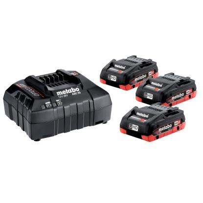 Metabo batteri-pakke 18V,  3 x 4,0 Ah batteri og lader
