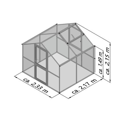 KGT Rose II drivhus, mosgrøn, 5,06 m²