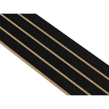 I-Wood Basic 4-lamel akustikpanel, sortmalet, brun filt og sort kerne, egefiner, 17 x 300 mm 