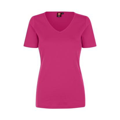 ID 0506 Interlock T-shirt med v-hals, dame, pink