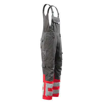 MASCOT SAFE SUPREME Sunderland overall med knælommer, mørk antracit/hi-vis rød