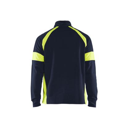 Blåkläder 3550 sweatshirt half zip, marineblå/hi-vis gul