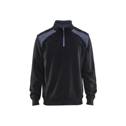 Blåkläder 3353 sweatshirt half zip, sort/grå