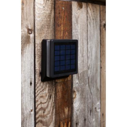 LUTEC MOZE udendørs LED væglampe med solceller og sensor, H15 cm, IP44, sort