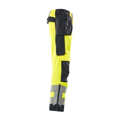 MASCOT SAFE SUPREME Wigan arbejdsbukser med hængelommer, hi-vis gul/mørk marine