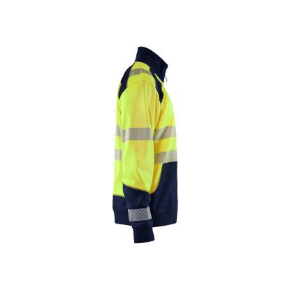 Blåkläder 3558 high vis sweatshirt full zip, hi-vis gul/marineblå