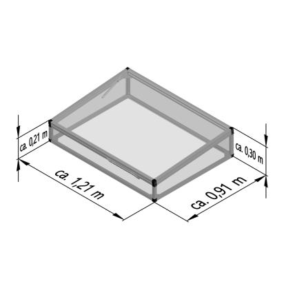 KGT mistbænk-overdel til højbed 130, aluminium, 121 x 91 x 32 cm