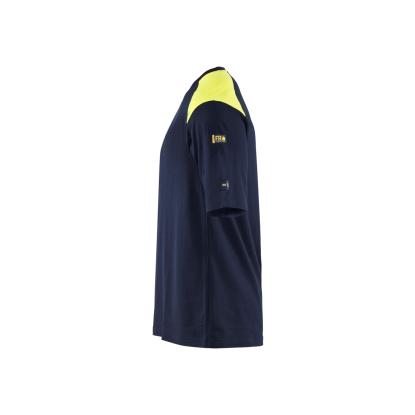 Blåkläder 3476 flammehæmmende t-shirt inherent, marineblå/hi-vis gul