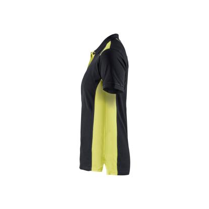 Blåkläder 3390 dame poloshirt, sort/hi-vis gul