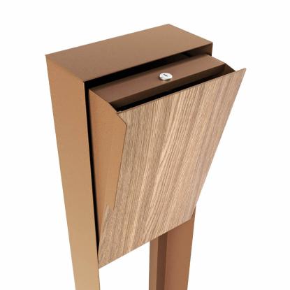 Bravios Faro postkasse med stander, HPL front, rust