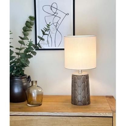 Aneta Bodil bordlampe, keramik, H47 cm, brun