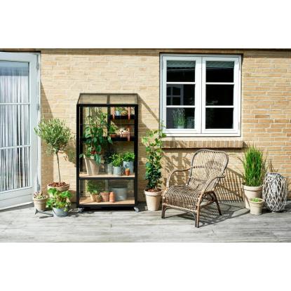Juliana Urban City Greenhouse vægdrivhus, 0,32 m², sort med 4 mm hærdet glas