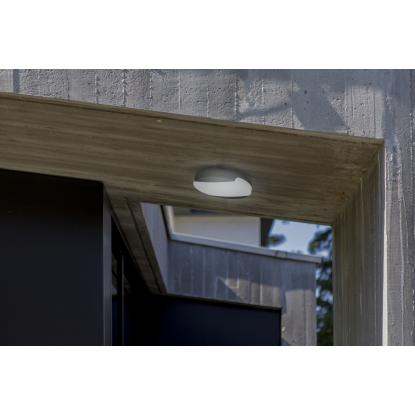 LUTEC SWEEP udendørs LED væglampe/loftlampe, Ø26 cm, IP54, mørk grå