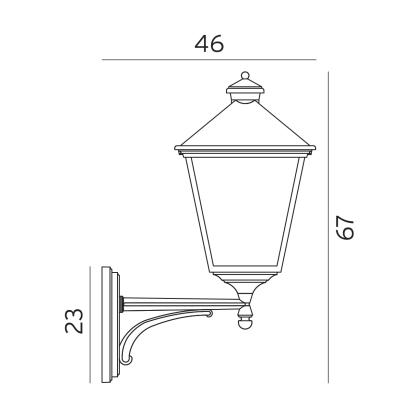 Norlys London Big udendørs væglampe up, E27, IP54, sort