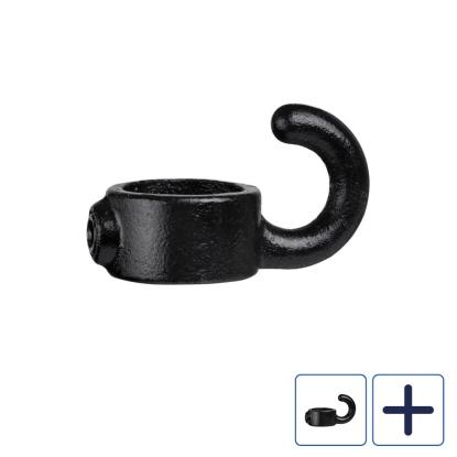 Clarrods Clamps CL182 låsekrave med krog, sort
