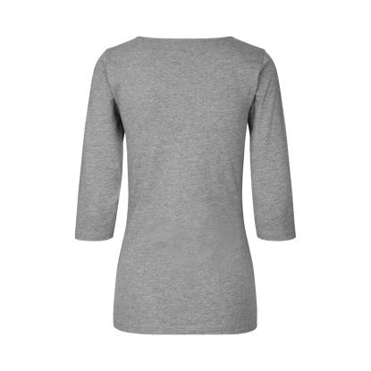 ID 0597 Stretch T-shirt med korte ærmer, dame, grå melange