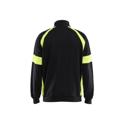 Blåkläder 3567 sweatshirt full zip, sort/hi-vis gul