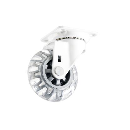 Habo 4107 møbelhjul med plade, hvid, 75 mm