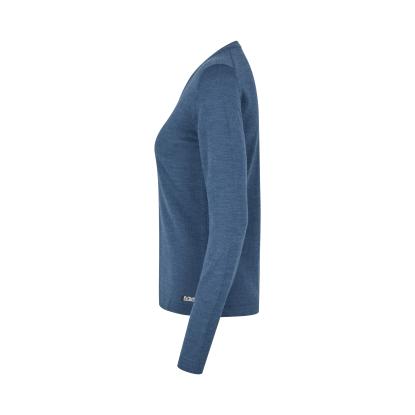 Seven Seas S671 The knit pullover med v-hals, dame, blå melange