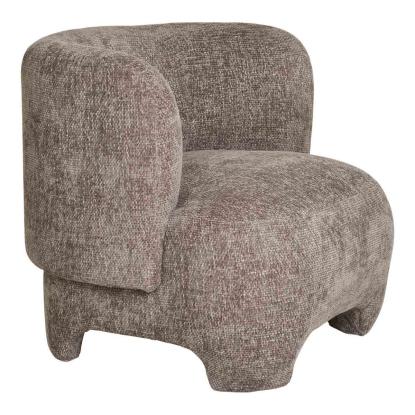 Nazare loungestol med beige stof og sorte ben