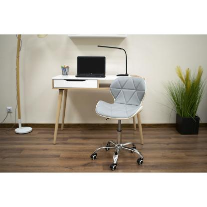 Avola kontorstol, ergonomisk, ECO-læder, grå/hvid