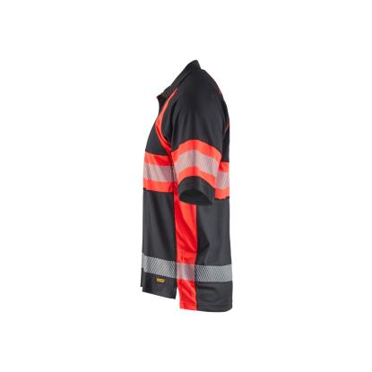 Blåkläder 3338 high vis UV poloshirt, sort/hi-vis rød