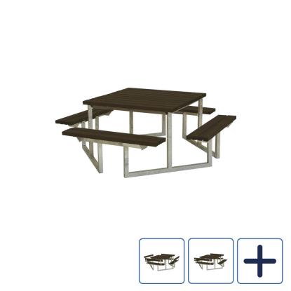 PLUS Twist bord/bænkesæt, sort/nåletræ
