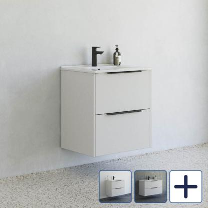 Scanbad NOW vaskeskab med Amber vask, 2 skuffer, mat sand