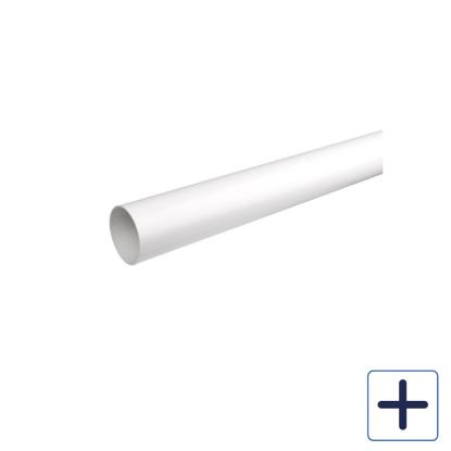 Plastmo nedløbsrør, PVC, Ø75 mm, hvid