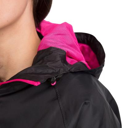 Trespass QIKPAC packaway regnjakke med pose, dame, sort/pink