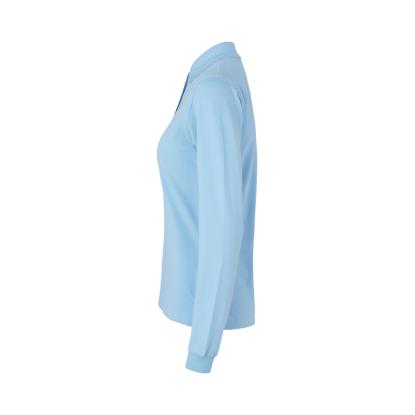 ID 0545 poloshirt med stretch, langærmet, dame, lys blå