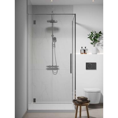 Fibo Stone vådrumspanel med 60 x 80 cm fliselook, 10 x 600 x 2400 mm, bright marble high gloss