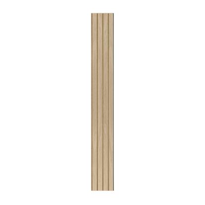 I-Wood Basic 4-lamel akustikpanel, hvid olieret, brun filt og sort kerne, egefiner, 17 x 300 mm 