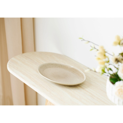 Viola serveringsfad, stentøj, beige, 21,5 x 30 cm