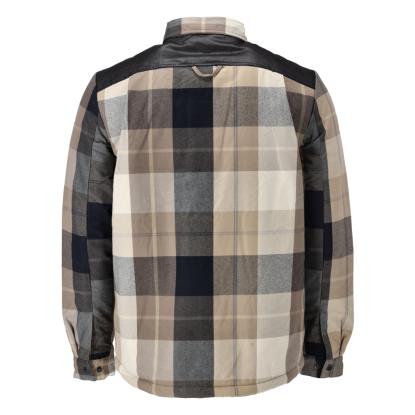 MASCOT CUSTOMIZED flannel skjorte med fiberpelsfor, mørk sand ternet